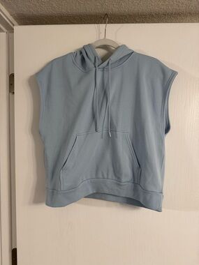 Fabletics Light Blue Sleeveless Hoodie Tank